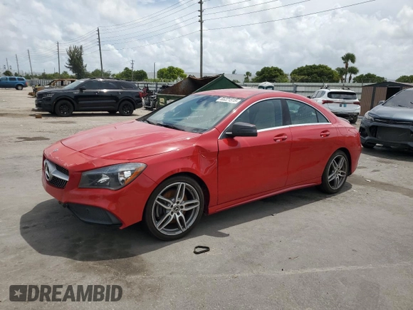 2018 Mercedes-Benz CLA 250 with VIN WDDSJ4EB7JN600225, listed as a Copart auction lot 65221515 with 145,422 mi miles and Clean title. Bid and sale history available at DreamBid. Image 1.