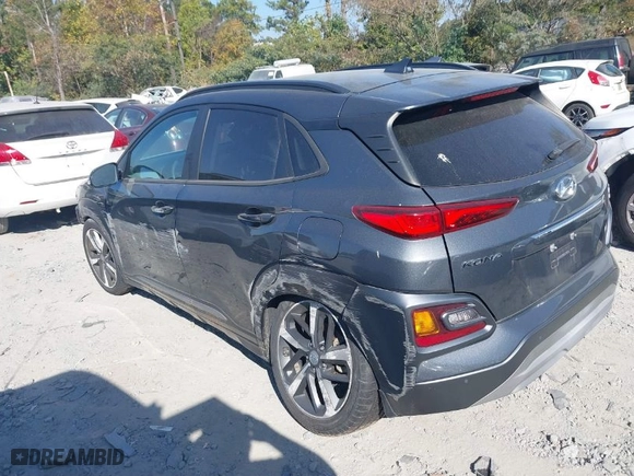 2021 Hyundai Kona Ultimate with VIN KM8K5CA50MU689814, listed as a IAAI auction lot 40655779 with 33,229 mi miles. Bid and sale history available at carsss.com. Image 3.