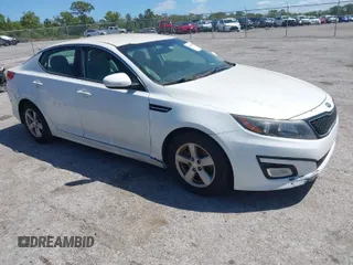 2015 Kia Optima LX with VIN 5XXGM4A7XFG368926, listed as a IAAI auction lot 41964887 with 136,681 mi miles. Bid and sale history available at carsss.com. Image 1.