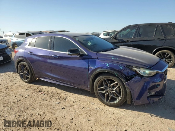 2017 Infiniti QX30 Sport with VIN SJKCH5CP3HA022850, listed as a Copart auction lot 48744715 with 52,875 mi miles and Salvage title. Bid and sale history available at DreamBid. Image 4.