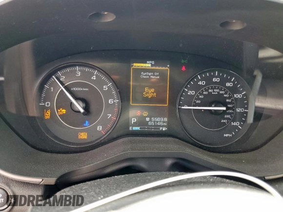 2020 Subaru Impreza Premium with VIN 4S3GTAD65L3709679, listed as a Copart auction lot 61645765 with 65,146 mi miles and Salvage title. Bid and sale history available at DreamBid. Image 9.