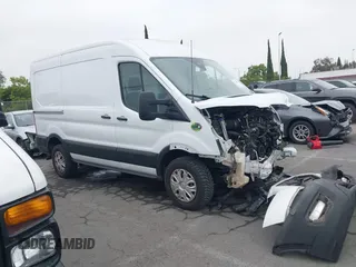 2023 Ford Transit Cargo with VIN 1FTBR1C86PKA02758, listed as a IAAI auction lot 42465866 with 33,095 mi miles and . Bid and sale history available at DreamBid. Image 14.