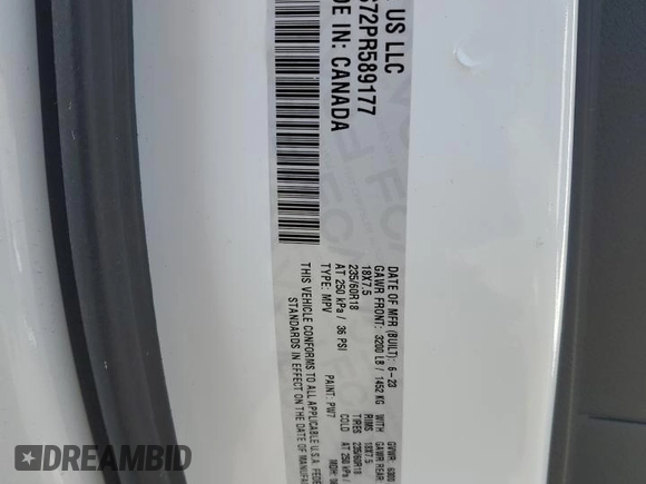 2023 Chrysler Pacifica Hybrid Limited z VIN 2C4RC1S72PR589177, wystawiony jako Copart lot #64046525 z przebiegiem 12 658 mil mil oraz Szkoda całkowita • Salvage title. Historia ofert i sprzedaży dostępna na DreamBid. Obrazek 13.