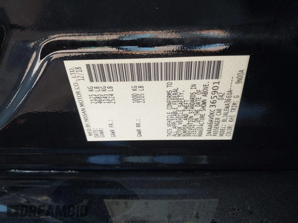 2019 Nissan Maxima Platinum z VIN 1N4AA6AV0KC365901, wystawiony jako IAAI lot #41473793 z przebiegiem 137 772 mil mil oraz . Historia ofert i sprzedaży dostępna na DreamBid. Obrazek 9.