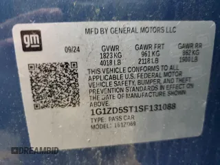 2025 Chevrolet Malibu LT with VIN 1G1ZD5ST1SF131088, listed as a Copart auction lot 54391285 with Not Provided miles and Non Repairable. Bid and sale history available at DreamBid. Image 12.