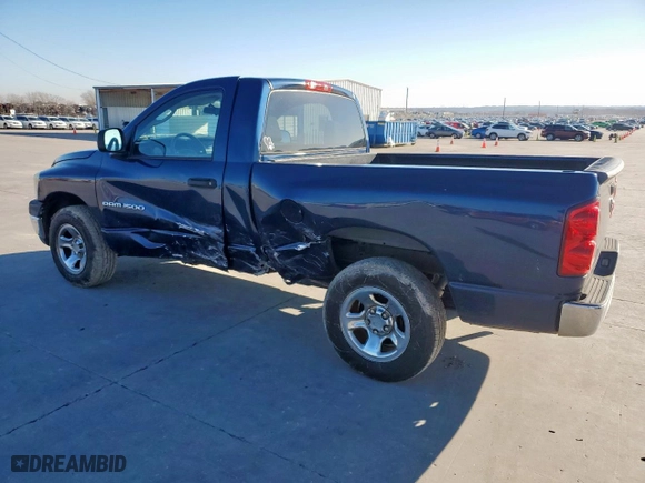 2007 Dodge Ram 1500 ST with VIN 1D7HA16K57J643615, listed as a Copart auction lot 46491345 with 168,407 mi miles and Salvage Title. Bid and sale history available at carsss.com. Image 2.