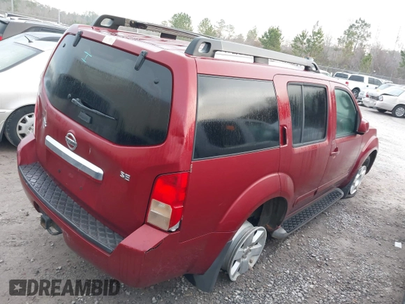 2008 Nissan Pathfinder S with VIN 5N1AR18U28C634844, listed as a IAAI auction lot 41209390 with 203,949 mi miles. Bid and sale history available at carsss.com. Image 4.
