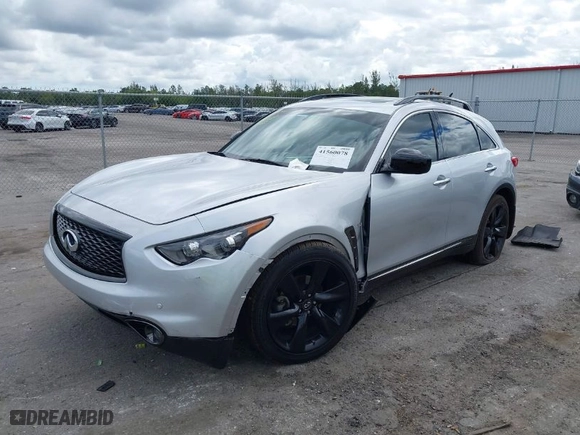 2017 Infiniti QX70 with VIN JN8CS1MU0HM144280, listed as a IAAI auction lot 41560078 with NaN miles. Bid and sale history available at carsss.com. Image 2.