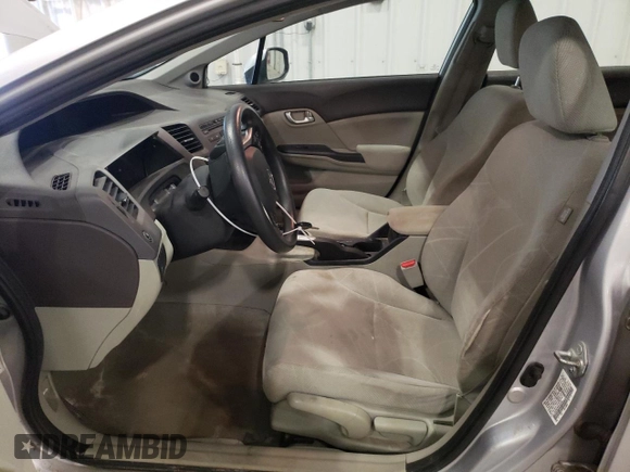 2012 Honda Civic EX with VIN 19XFB2F86CE001842, listed as a Copart auction lot 55585725 with 204,350 mi miles and Salvage Title. Bid and sale history available at DreamBid. Image 7.