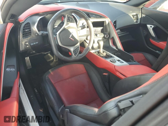 2017 Chevrolet Corvette Z06 2LZ with VIN 1G1YS2D68H5604880, listed as a Copart auction lot 74117834 with 0 mi miles and Salvage Title. Bid and sale history available at carsss.com. Image 8.