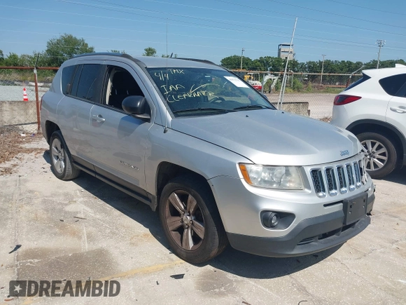 2012 Jeep Compass Sport with VIN 1C4NJCBBXCD547891, listed as a IAAI auction lot 41971755 with 203,567 mi miles. Bid and sale history available at carsss.com. Image 1.
