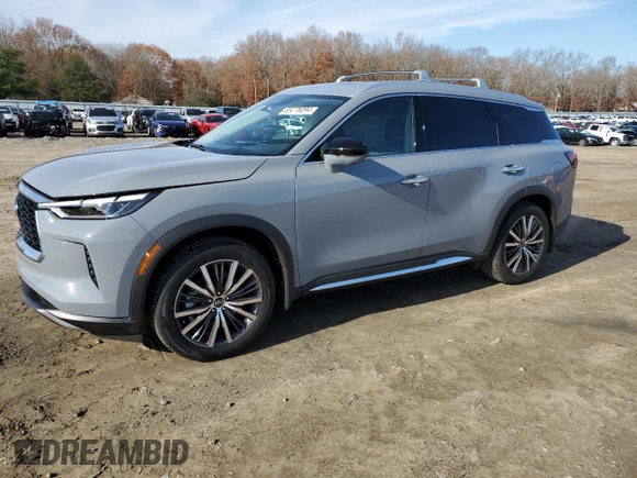 2025 Infiniti QX60 Sensory with VIN 5N1AL1GS2SC338845, listed as a Copart auction lot 85276094 with 361 mi miles and Salvage Title. Bid and sale history available at DreamBid. Image 1.