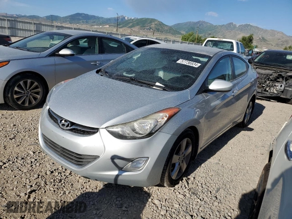 2013 Hyundai Elantra GLS with VIN 5NPDH4AE5DH327546, listed as a Copart auction lot 57736934 with 117,412 mi miles and Salvage title. Bid and sale history available at DreamBid. Image 1.