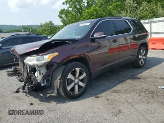 2018 Chevrolet Traverse LT z VIN 1GNEVHKWXJJ259363, wystawiony jako Copart lot #60899455 z przebiegiem 108 277 mil mil oraz Czysty tytuł • Clean title. Historia ofert i sprzedaży dostępna na DreamBid. Obrazek 1.