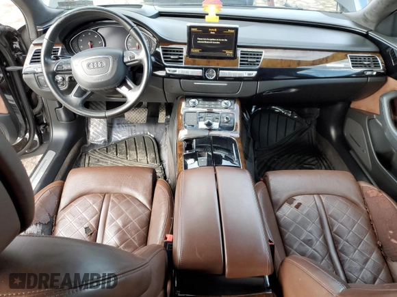 2015 Audi A8 L 4.0T with VIN WAU32AFD3FN036507, listed as a Copart auction lot 49121635 with 77,257 mi miles and Salvage Title. Bid and sale history available at carsss.com. Image 8.