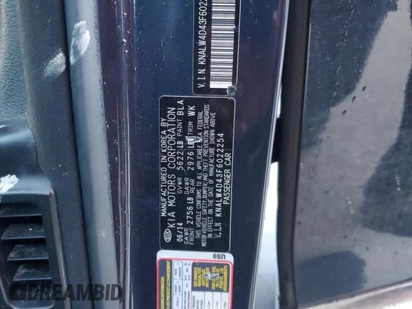 2015 Kia K900 Luxury with VIN KNALW4D43F6022254, listed as a Copart auction lot 73966104 with 52,161 mi miles and Salvage Title. Bid and sale history available at carsss.com. Image 13.