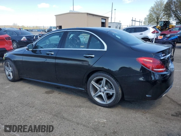 2017 Mercedes-Benz C 300 with VIN 55SWF4KBXHU202385, listed as a Copart auction lot 53499935 with 57,685 mi miles and Salvage Title. Bid and sale history available at DreamBid. Image 2.