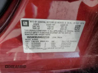 2017 Chevrolet Silverado 1500 LTZ with VIN 3GCUKSEJ6HG207508, listed as a Copart auction lot 80195854 with 131,140 mi miles and Salvage Title. Bid and sale history available at DreamBid. Image 12.