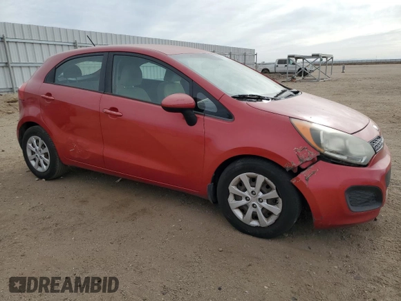 2013 Kia Rio LX with VIN KNADM5A32D6210014, listed as a Copart auction lot 86190454 with 160,175 mi miles and Salvage Title. Bid and sale history available at carsss.com. Image 4.