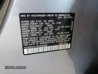 2024 Volkswagen Atlas SE with VIN 1V2DR2CA1RC593093, listed as a Copart auction lot 56397325 with 14,524 mi miles and Salvage title. Bid and sale history available at DreamBid. Image 13.