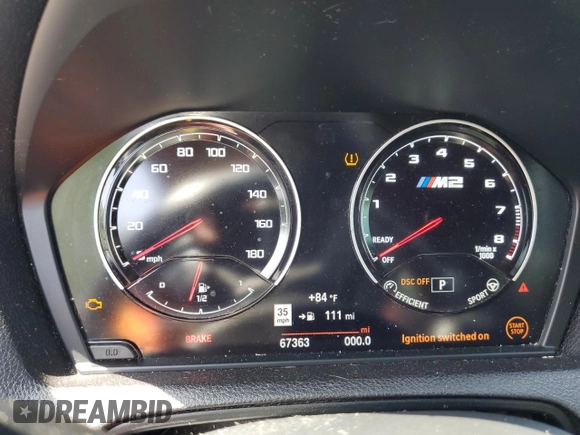 2019 BMW M2 Competition with VIN WBS2U7C55KVJ07752, listed as a Copart auction lot 68128844 with 67,363 mi miles and Salvage Title. Bid and sale history available at carsss.com. Image 9.