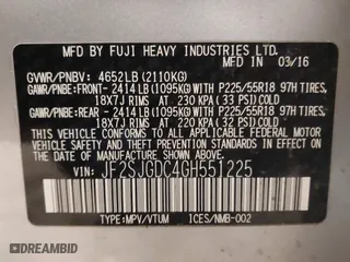 2016 Subaru Forester 2.0XT Premium with VIN JF2SJGDC4GH551225, listed as a IAAI auction lot 40831025 with 70,996 mi miles. Bid and sale history available at carsss.com. Image 9.