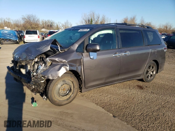 2015 Toyota Sienna SE with VIN 5TDXK3DC6FS644459, listed as a Copart auction lot 42600115 with 126,007 mi miles and Salvage Title. Bid and sale history available at carsss.com. Image 1.