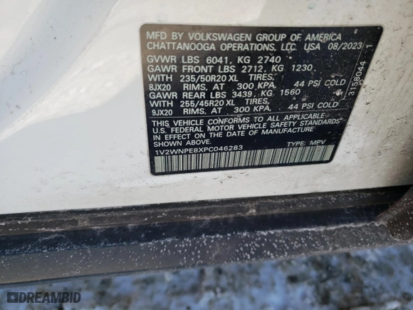 2023 Volkswagen ID.4 Pro S with VIN 1V2WNPE8XPC046283, listed as a Copart auction lot 41807415 with 21,013 mi miles and Non Repairable. Bid and sale history available at carsss.com. Image 12.