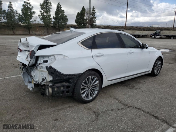 2017 Genesis G80 3.8L with VIN KMHGN4JEXHU177883, listed as a Copart auction lot 44799975 with 57,381 mi miles and Salvage Title. Bid and sale history available at carsss.com. Image 3.