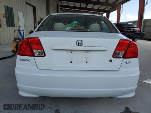 2005 Honda Civic LX with VIN 2HGES165X5H614941, listed as a Copart auction lot 51648795 with 107,218 mi miles and Salvage Title. Bid and sale history available at DreamBid. Image 6.