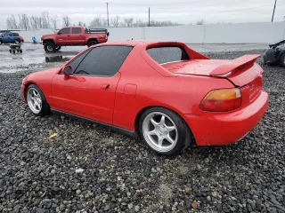 1993 Honda del Sol S with VIN JHMEG1143PS000418, listed as a Copart auction lot 87465694 with 156,826 mi miles and Salvage Title. Bid and sale history available at carsss.com. Image 2.