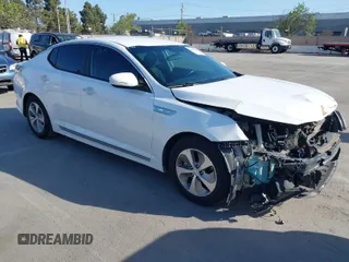2015 Kia Optima Hybrid with VIN KNAGM4AD7F5085603, listed as a IAAI auction lot 41993302 with 153,250 mi miles. Bid and sale history available at carsss.com. Image 1.