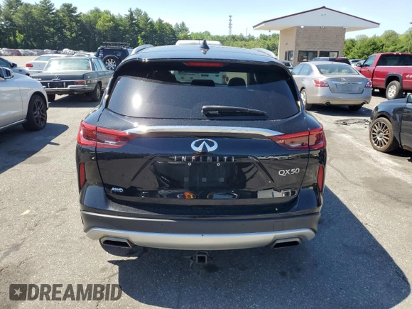 2021 Infiniti QX50 Essential with VIN 3PCAJ5CB3MF119468, listed as a Copart auction lot 61561645 with 56,347 mi miles and Salvage title. Bid and sale history available at DreamBid. Image 6.