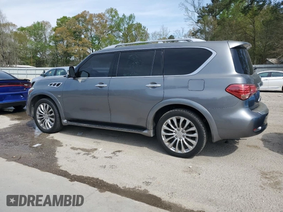 2016 Infiniti QX80 with VIN JN8AZ2NE8G9125817, listed as a Copart auction lot 50489715 with 114,369 mi miles and Salvage Title. Bid and sale history available at carsss.com. Image 2.