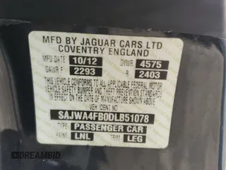 2013 Jaguar XK with VIN SAJWA4FB0DLB51078, listed as a Copart auction lot 82687264 with 0 mi miles and Salvage Title. Bid and sale history available at carsss.com. Image 13.