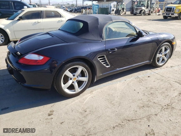 2007 Porsche Boxster with VIN WP0CA29887U711673, listed as a Copart auction lot 77713664 with 49,854 mi miles and Salvage Title. Bid and sale history available at carsss.com. Image 3.