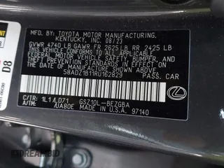 2024 Lexus ES with VIN 58ADZ1B11RU162829, listed as a IAAI auction lot 41930163 with 27,631 mi miles. Bid and sale history available at carsss.com. Image 9.