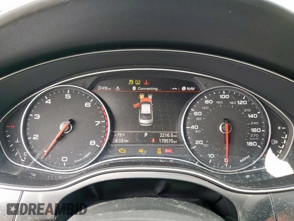 2013 Audi A6 Premium Plus with VIN WAUGGAFCXDN140922, listed as a Copart auction lot 60566865 with 179,570 mi miles and Clean title. Bid and sale history available at DreamBid. Image 9.