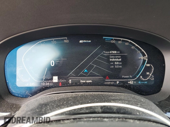 2020 BMW 5 Series 530e with VIN WBAJA9C01LCE28731, listed as a Copart auction lot 55233085 with 47,908 mi miles and Salvage Title. Bid and sale history available at DreamBid. Image 9.