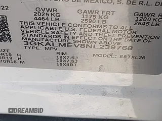 2022 GMC Terrain SLE with VIN 3GKALMEV8NL239768, listed as a IAAI auction lot 41574669 with 23,160 mi miles. Bid and sale history available at carsss.com. Image 9.