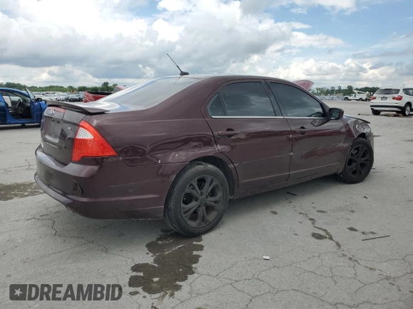 2012 Ford Fusion SE with VIN 3FAHP0HA1CR184497, listed as a Copart auction lot 56848805 with 217,189 mi miles and Clean title. Bid and sale history available at DreamBid. Image 3.