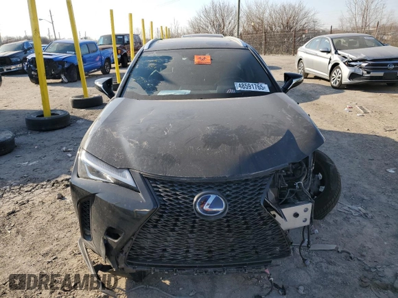 2021 Lexus UX with VIN JTHR9JBH4M2053802, listed as a Copart auction lot 48591765 with 46,150 mi miles and Salvage Title. Bid and sale history available at carsss.com. Image 5.