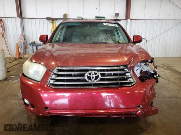 2009 Toyota Highlander Sport with VIN JTEES43AX92120039, listed as a Copart auction lot 59975735 with 160,340 mi miles and Salvage title. Bid and sale history available at DreamBid. Image 5.