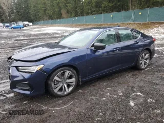 2021 Acura TLX w/Advance Package with VIN 19UUB6F68MA000498, listed as a Copart auction lot 45611865 with 39,915 mi miles and Salvage Title. Bid and sale history available at carsss.com. Image 1.