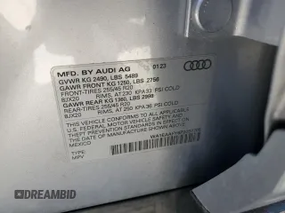 2023 Audi Q5 S line Premium Plus with VIN WA1EAAFY6P2097705, listed as a Copart auction lot 52345055 with 22,894 mi miles and Salvage title. Bid and sale history available at DreamBid. Image 14.