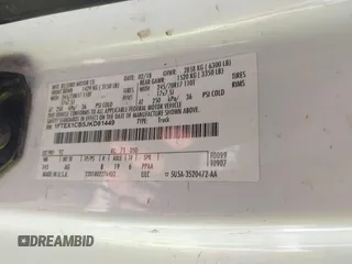 2018 Ford F-150 XL z VIN 1FTEX1CB5JKD81449, wystawiony jako IAAI lot #41362827 z przebiegiem Nie podano mil oraz . Historia ofert i sprzedaży dostępna na DreamBid. Obrazek 9.