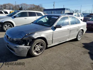 2002 BMW 5 Series 530i with VIN WBADT53402CE93491, listed as a Copart auction lot 42338765 with 0 mi miles and Salvage Title. Bid and sale history available at carsss.com. Image 1.