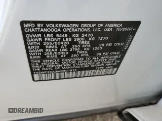 2021 Volkswagen Atlas SE with VIN 1V2WC2CA3MC201976, listed as a Copart auction lot 84661954 with 41,249 mi miles and Salvage title. Bid and sale history available at DreamBid. Image 13.