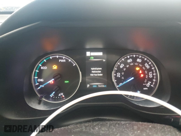 2021 Toyota RAV4 Hybrid XLE with VIN 2T3RWRFV7MW114611, listed as a Copart auction lot 48426295 with 76,436 mi miles and Salvage Title. Bid and sale history available at carsss.com. Image 9.