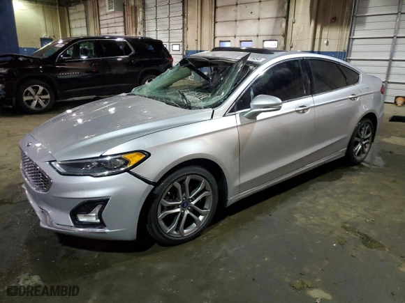 2019 Ford Fusion Hybrid Titanium with VIN 3FA6P0RU4KR136653, listed as a Copart auction lot 85477654 with 197,404 mi miles and Non Repairable. Bid and sale history available at carsss.com. Image 1.